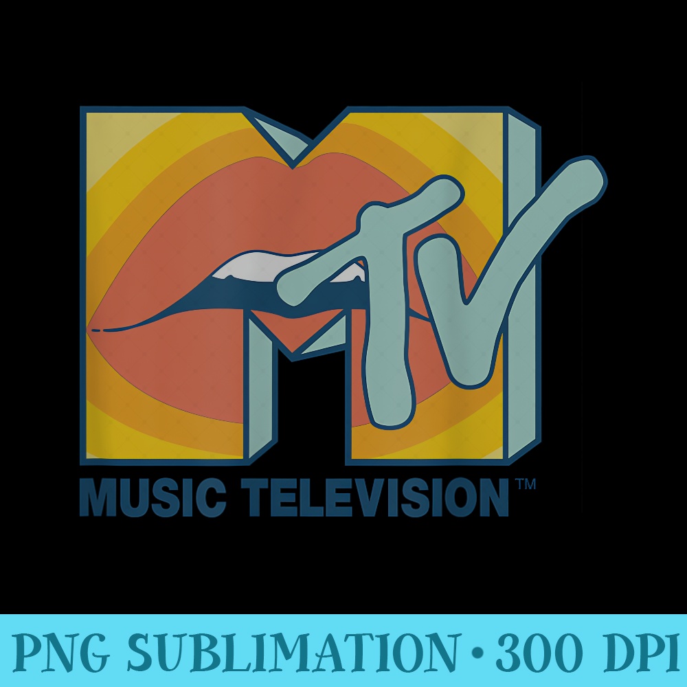 MTV Logo Gradient With Lips - Mug Sublimation PNG - Eco Friendly And Sustainable Digital Products