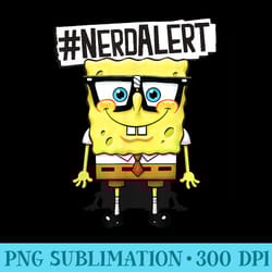 spongebob squarepants nerd alert humorous t - png file download
