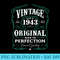 Vintage Made In 1943 T 75th Birthday - Sublimation images PNG download - Limited Edition And Exclusive Designs