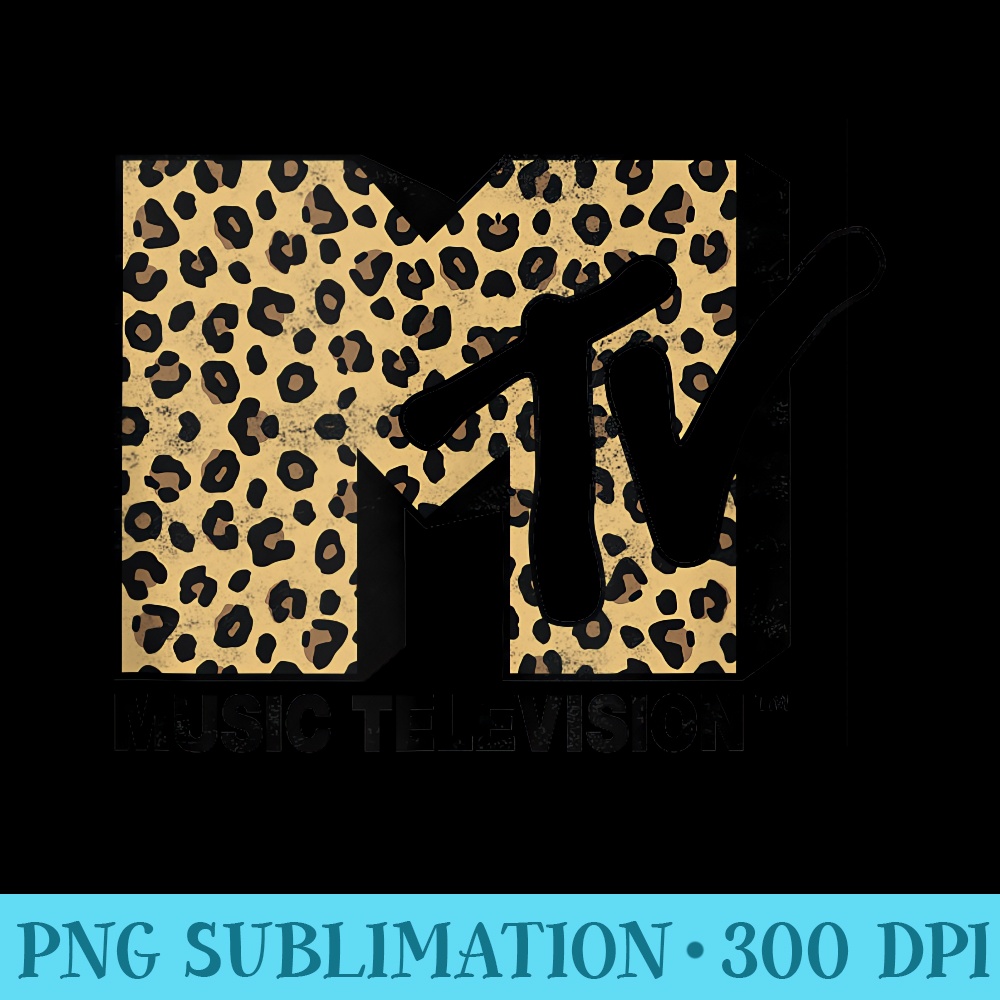 MTV Leopard Pattern Fill Logo - Sublimation patterns PNG - Perfect for Personalization