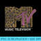 MTV Music Television Leopard Pattern Distressed Classic Logo - Transparent Shirt Design - Transform Your Sublimation Creations