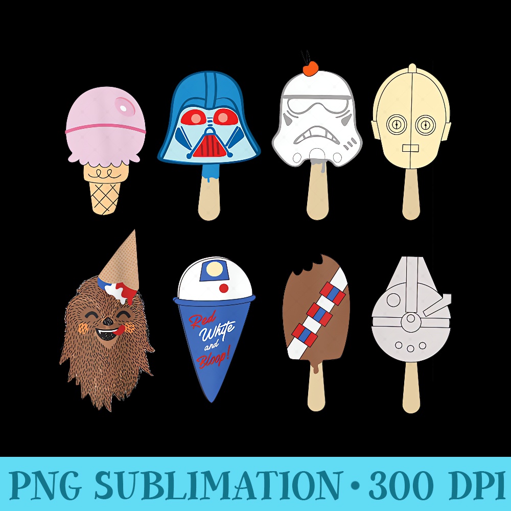 Star Wars Characters as Nostalgic Ice Cream - Download Transparent PNG Images - Unlock Vibrant Sublimation Designs