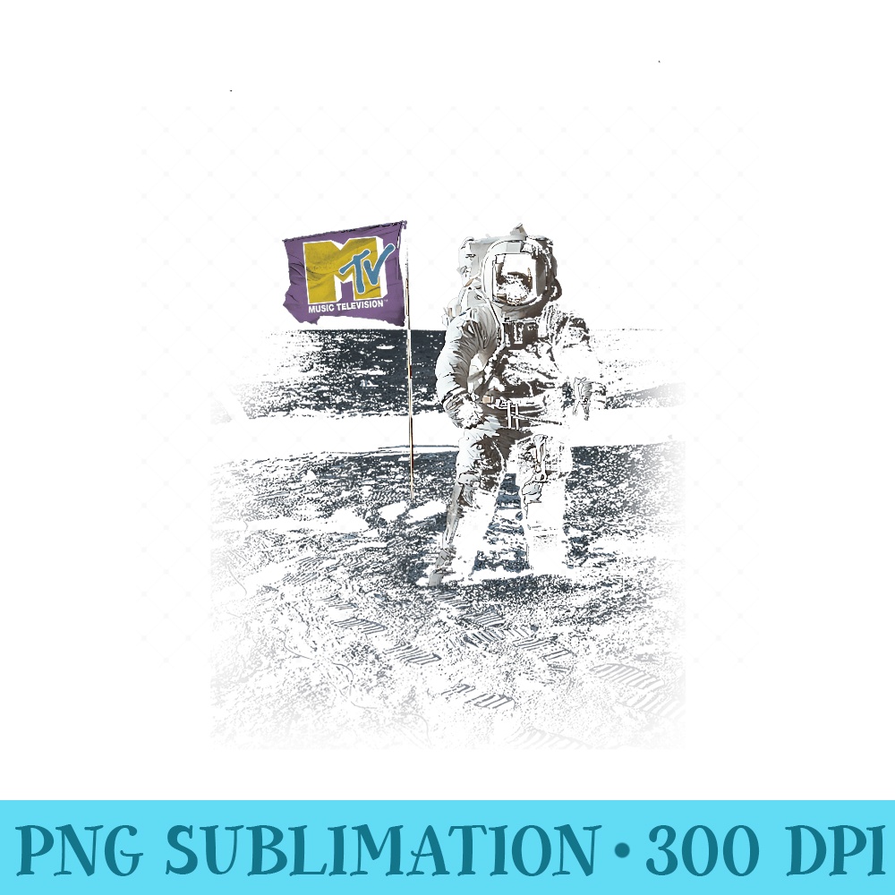 MTV Flag With Man On The Moon Premium - PNG Download High Quality - Perfect for Personalization