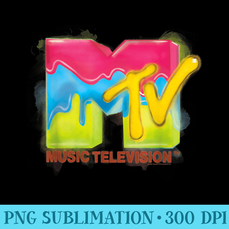 MTV Melted Ice Cream Logo - Unique PNG Artwork - Capture Imagination with Every Detail