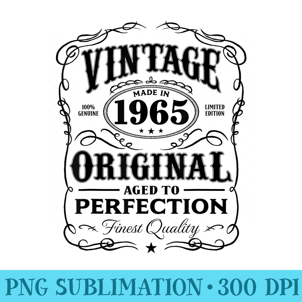 Vintage Made In 1965 T 53rd Birthday - Download Shirt PNG - Premium Quality PNG Artwork