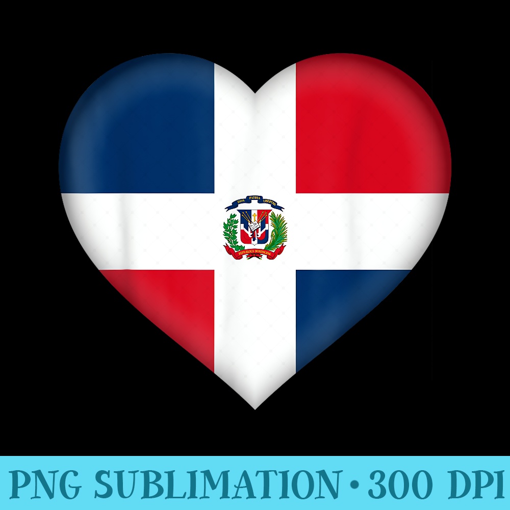 I Love Dominican Republic Dominican Flag Heart Outfit - PNG Sublimation - Perfect for Personalization