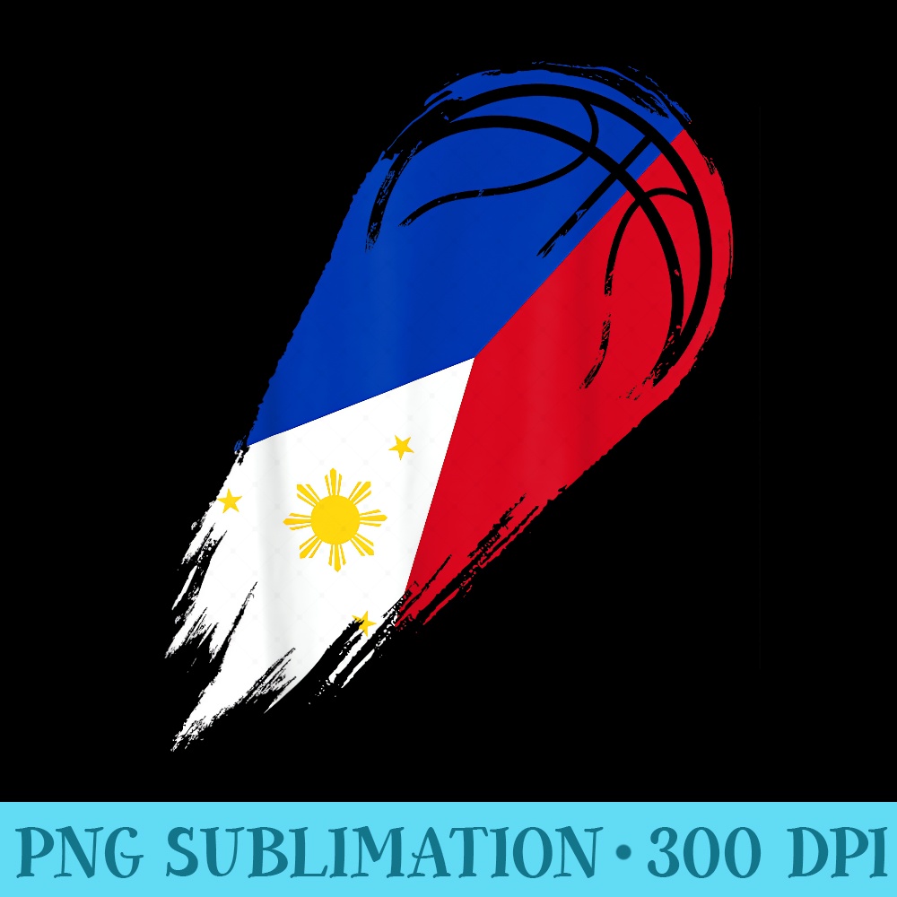 Basketball with flag of Patriotic Philippines - Digital PNG Artwork - Unleash Your Creativity
