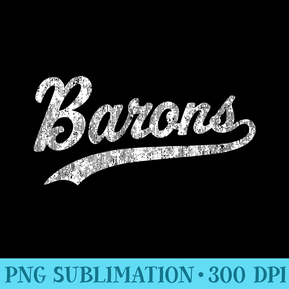 Barons T Vintage Sports Name Design - PNG Download Vector - Versatile And Customizable Designs