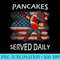 Pancakes Served Daily Design American Flag Offensive Lineman - PNG Download Graphic - Quick And Seamless Download Process
