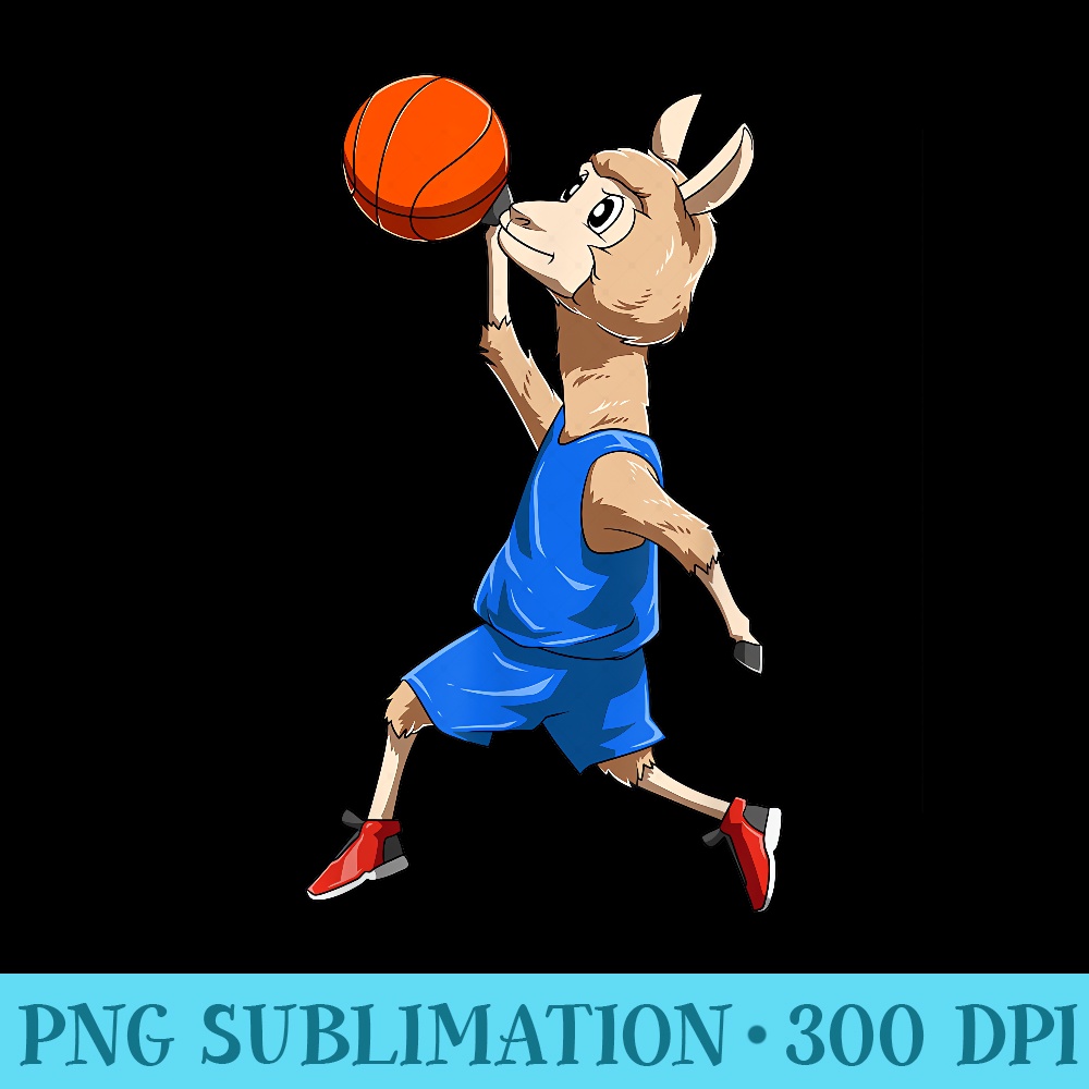 Llama Basketball Llama Playing Basketball Llama - Transparent PNG File Download - Perfect for Personalization