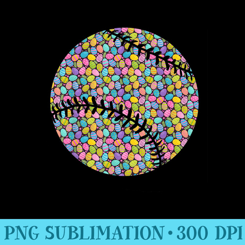 Softball Easter Basket Eggs Flowers Rabbit Bunny Ear - Sublimation PNG Designs - Bring Your Designs to Life