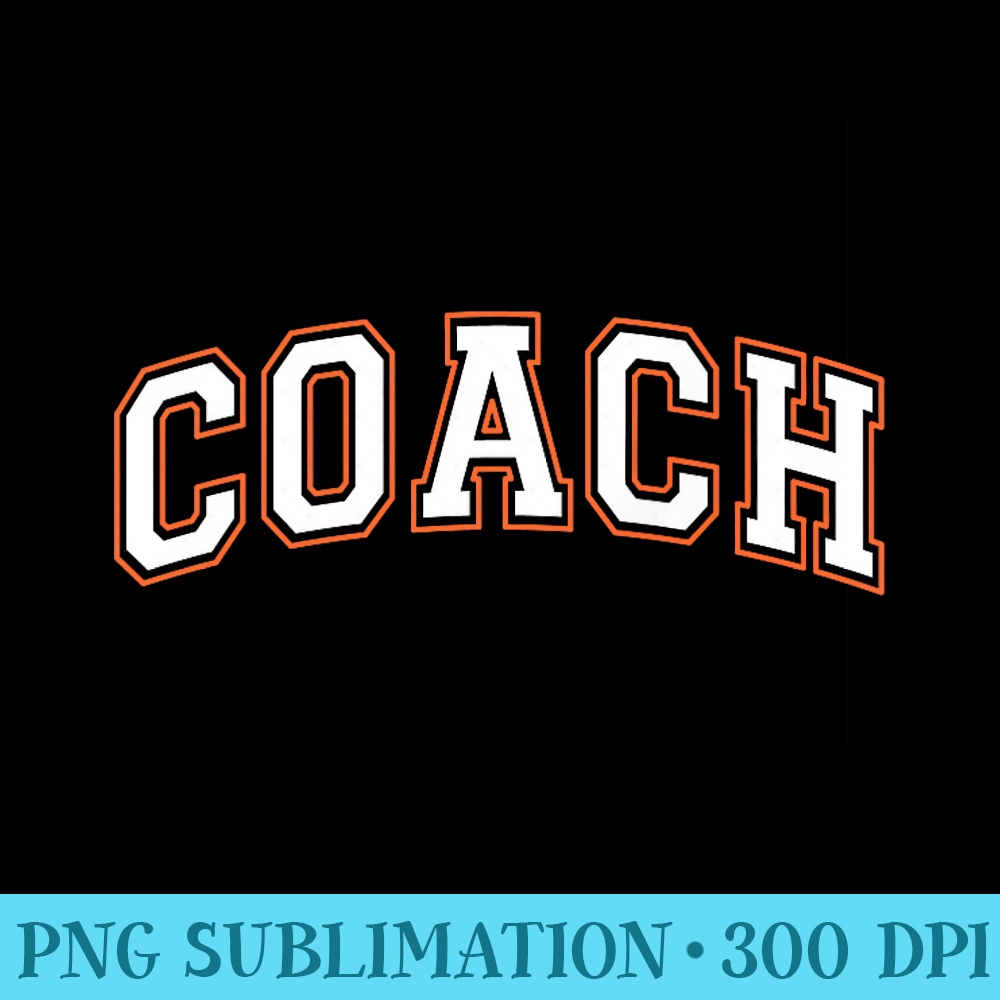 Coach Sports Trainer Vintage White Orange on the back - PNG Download Artwork - Transform Your Sublimation Creations