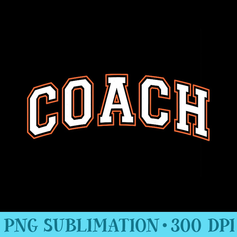Coach Sports Trainer Vintage White Orange on the back - PNG Download Artwork - Transform Your Sublimation Creations