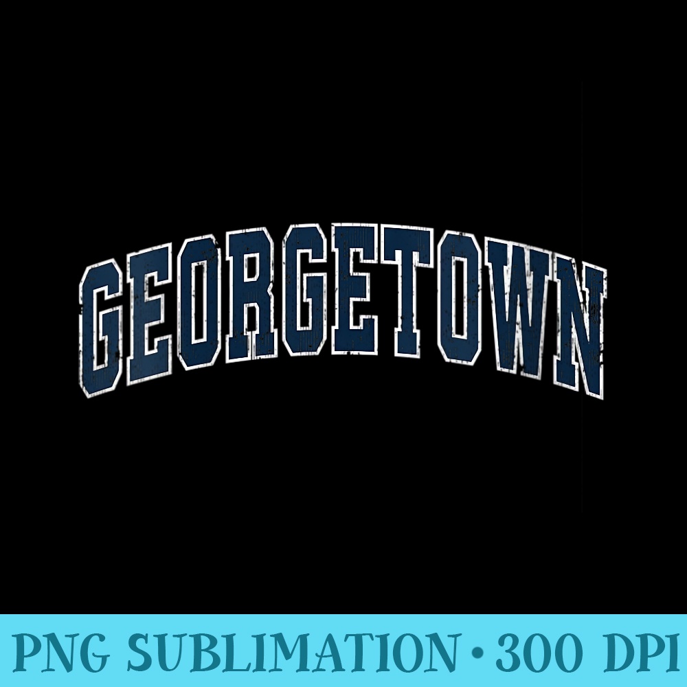 Womens Georgetown Texas TX Vintage Sports Design Navy Design - PNG Download Transparent Background - Perfect for Sublimation Mastery