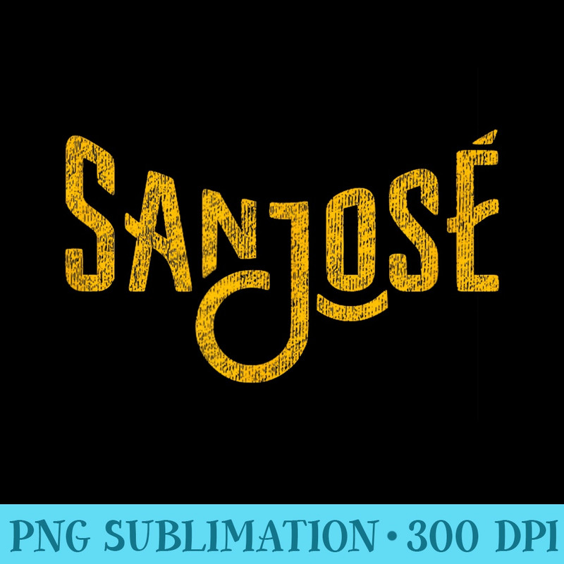 San Jose Logo Distressed Yellow San Jose, California - Printable PNG Images - Boost Your Success with this Inspirational PNG Download