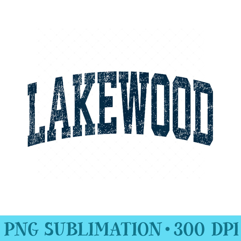 Lakewood Washington WA Vintage Athletic Sports Navy Design - PNG Picture Download - Instant Access To Downloadable Files