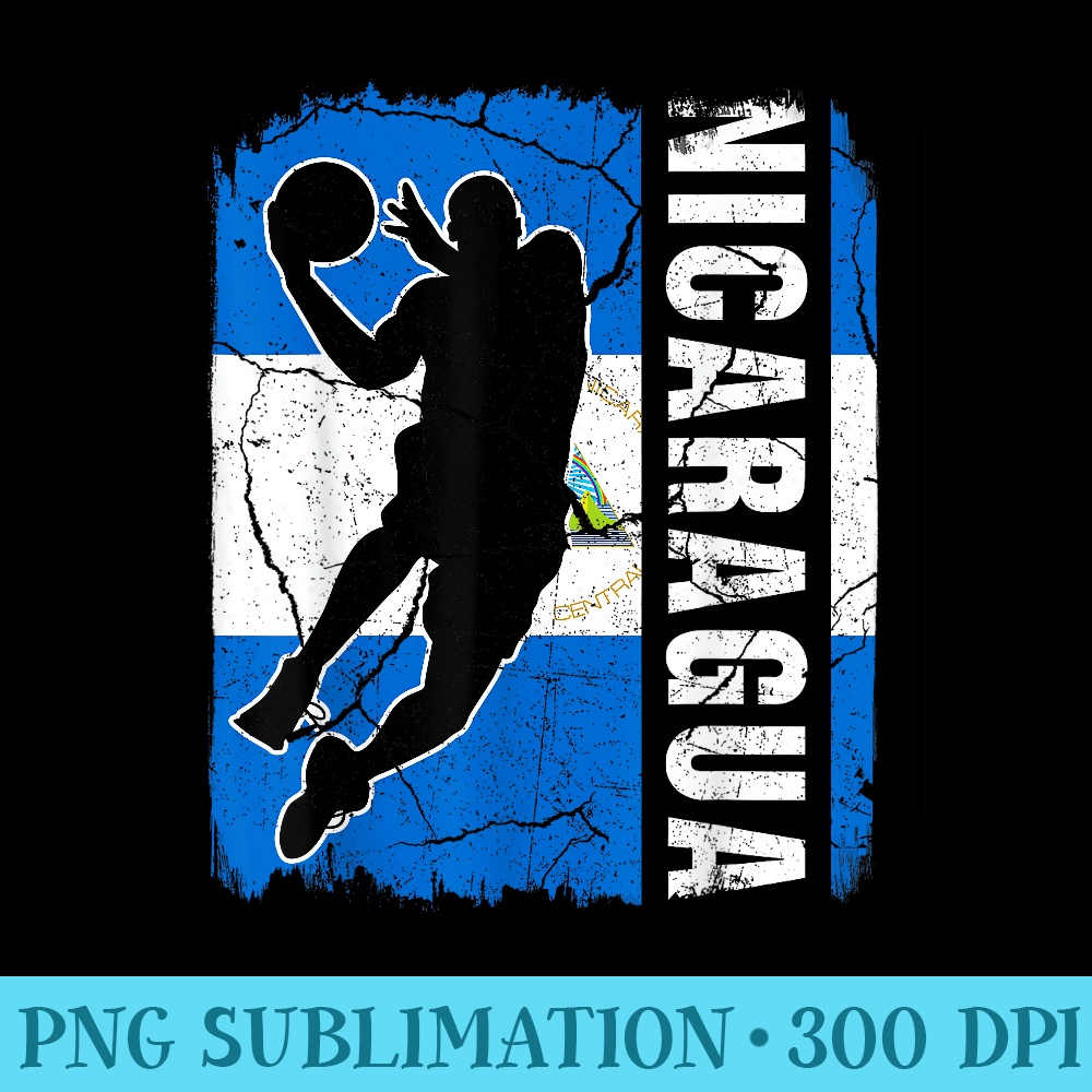 Nicaraguan Basketball Player Nicaragua Flag Basketball Fans - Mug Sublimation PNG - Vibrant and Eye-Catching Typography