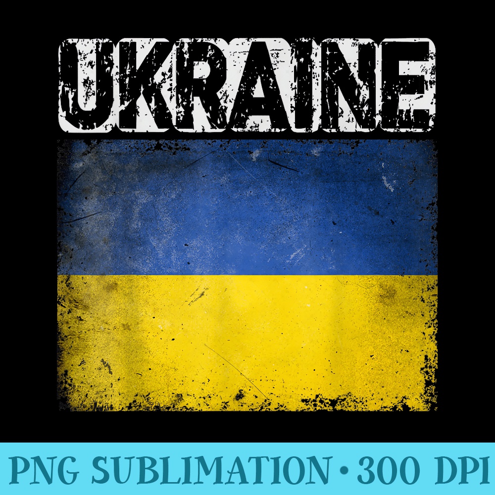 Vintage Ukraine  Ukrainian Flag Pride - PNG File Download - Spice Up Your Sublimation Projects