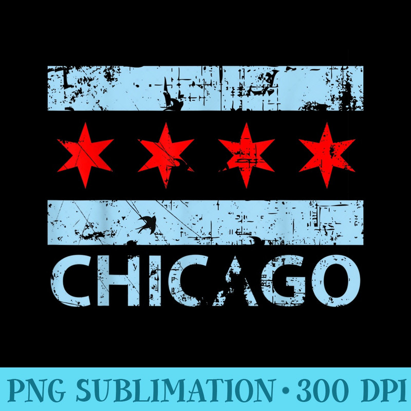 Vintage Distressed Chicago Flag - PNG Download Resource - Boost Your Success with this Inspirational PNG Download