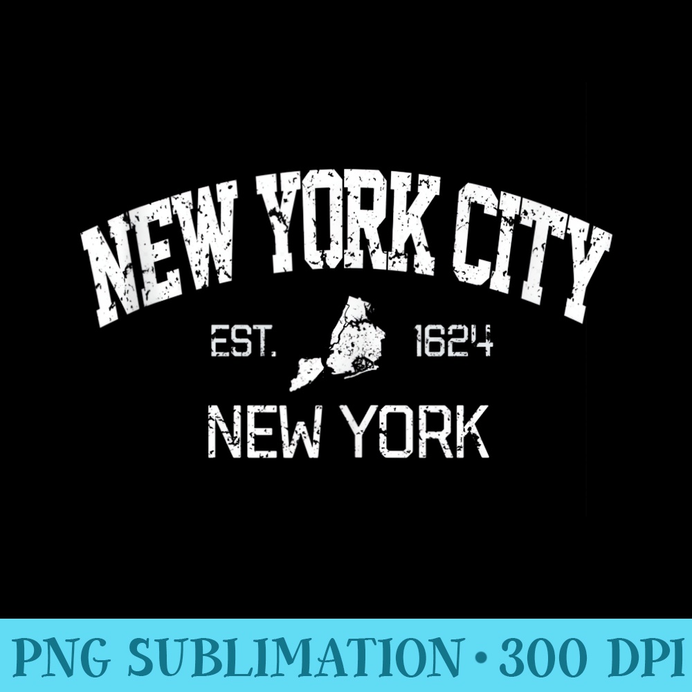 Vintage New York City EST 1624 Souvenir - PNG Design Files - Quick And Seamless Download Process