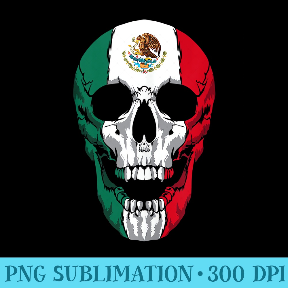 Mexico Flag Mexican Skull Hecho En Mexico Calavera - PNG Download Clipart - Unlock Vibrant Sublimation Designs