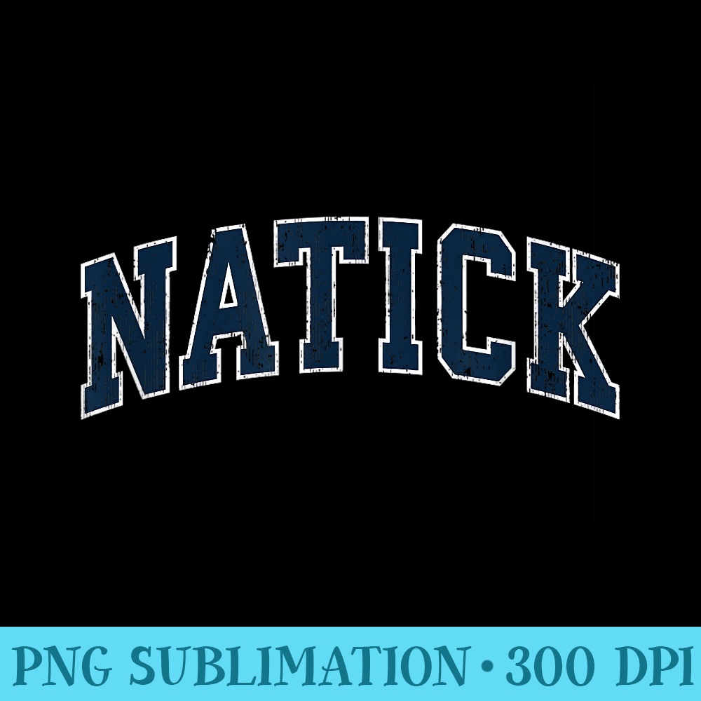 Natick Massachusetts MA Vintage Sports Design Navy Design - PNG Download Collection - Capture Imagination with Every Detail