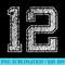 Number 12 T Numbered retro Style Birthday - PNG Download Source - Unlock Vibrant Sublimation Designs