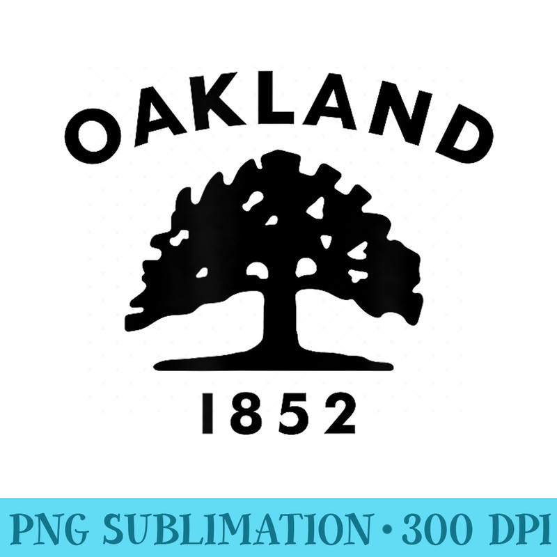 Oakland Tree Flag Design Black Oakland California - Sublimation printables PNG download - Revolutionize Your Designs