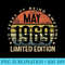 Born May 1969 Limited Edition T 50th Birthday - High Quality PNG files - Perfect for Creative Projects