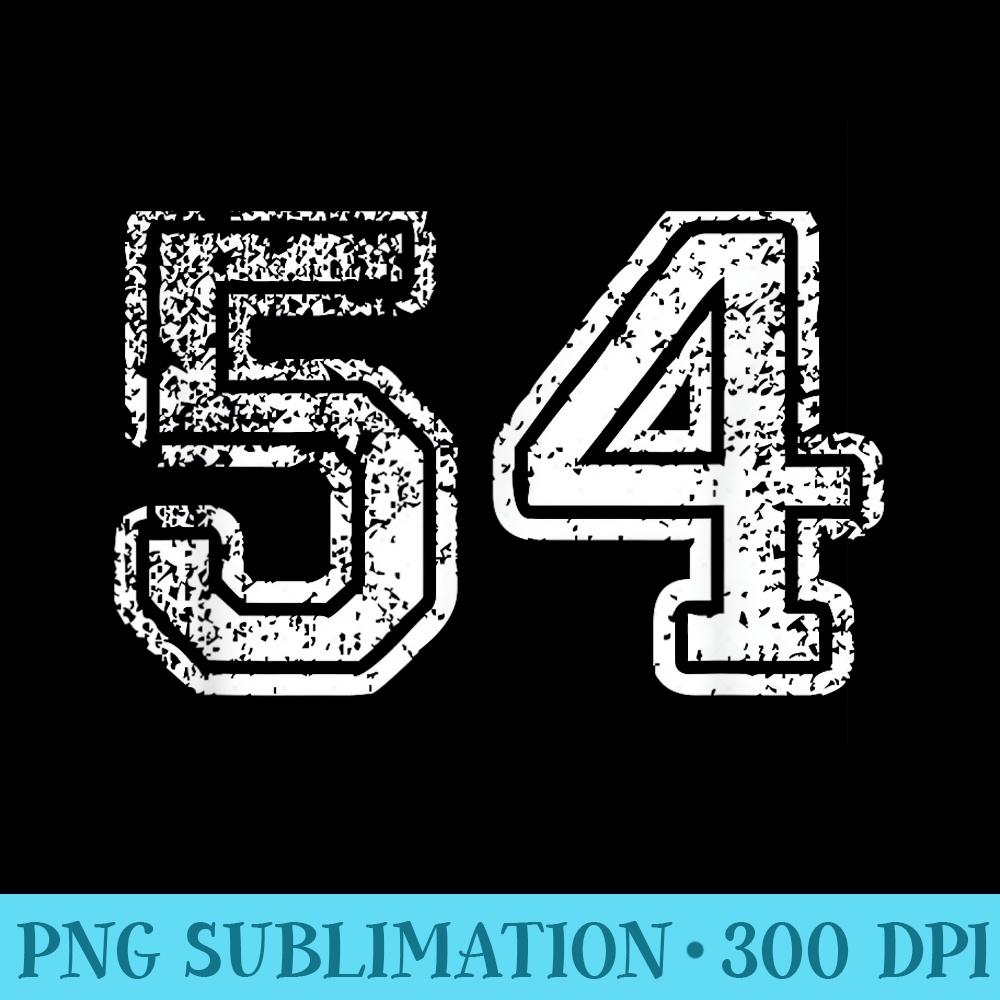 Number 54 Baseball Football Soccer Birthday - PNG Download Gallery - Boost Your Success with this Inspirational PNG Download
