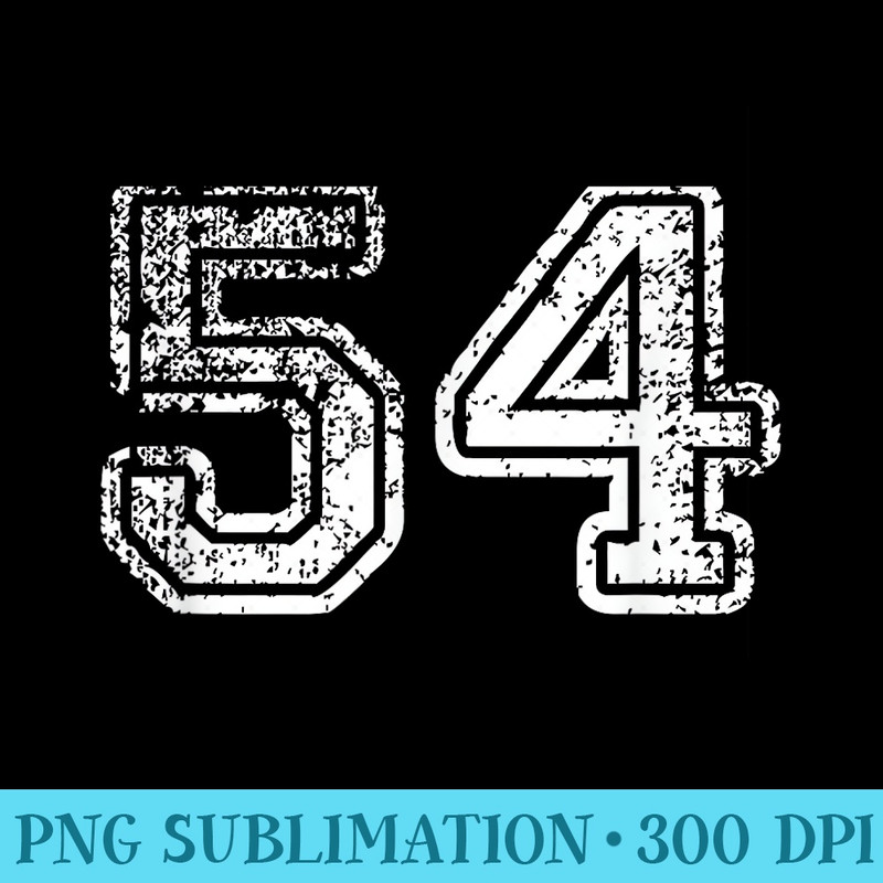 Number 54 Baseball Football Soccer Birthday - PNG Download Gallery - Boost Your Success with this Inspirational PNG Download