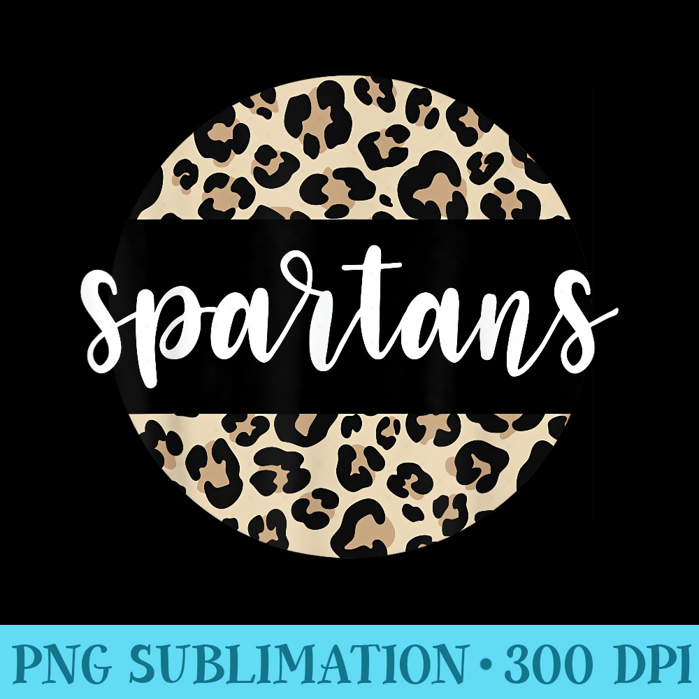 Leopard Print Spartans Team Mascot School Spirit Game Night - PNG Download Icon - Transform Your Sublimation Creations