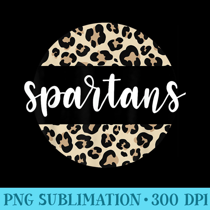 Leopard Print Spartans Team Mascot School Spirit Game Night - PNG Download Icon - Transform Your Sublimation Creations
