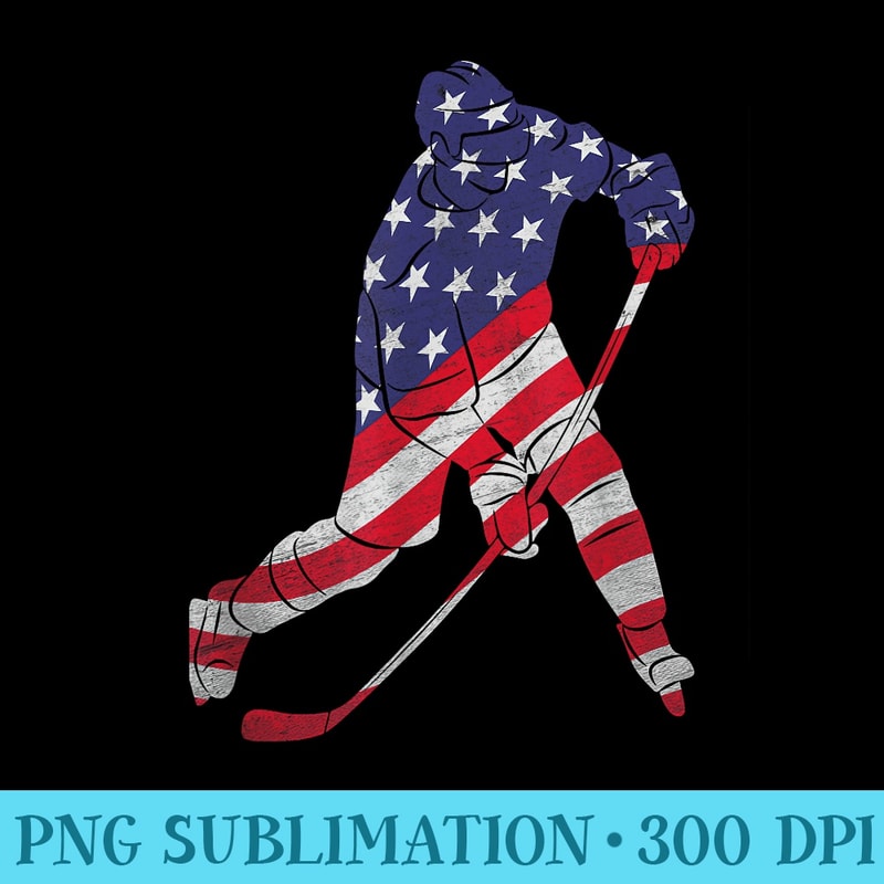 Ice Hockey With Pride American Flag 4th of July Patriotic - PNG Download High Quality - Lifetime Access To Purchased Files