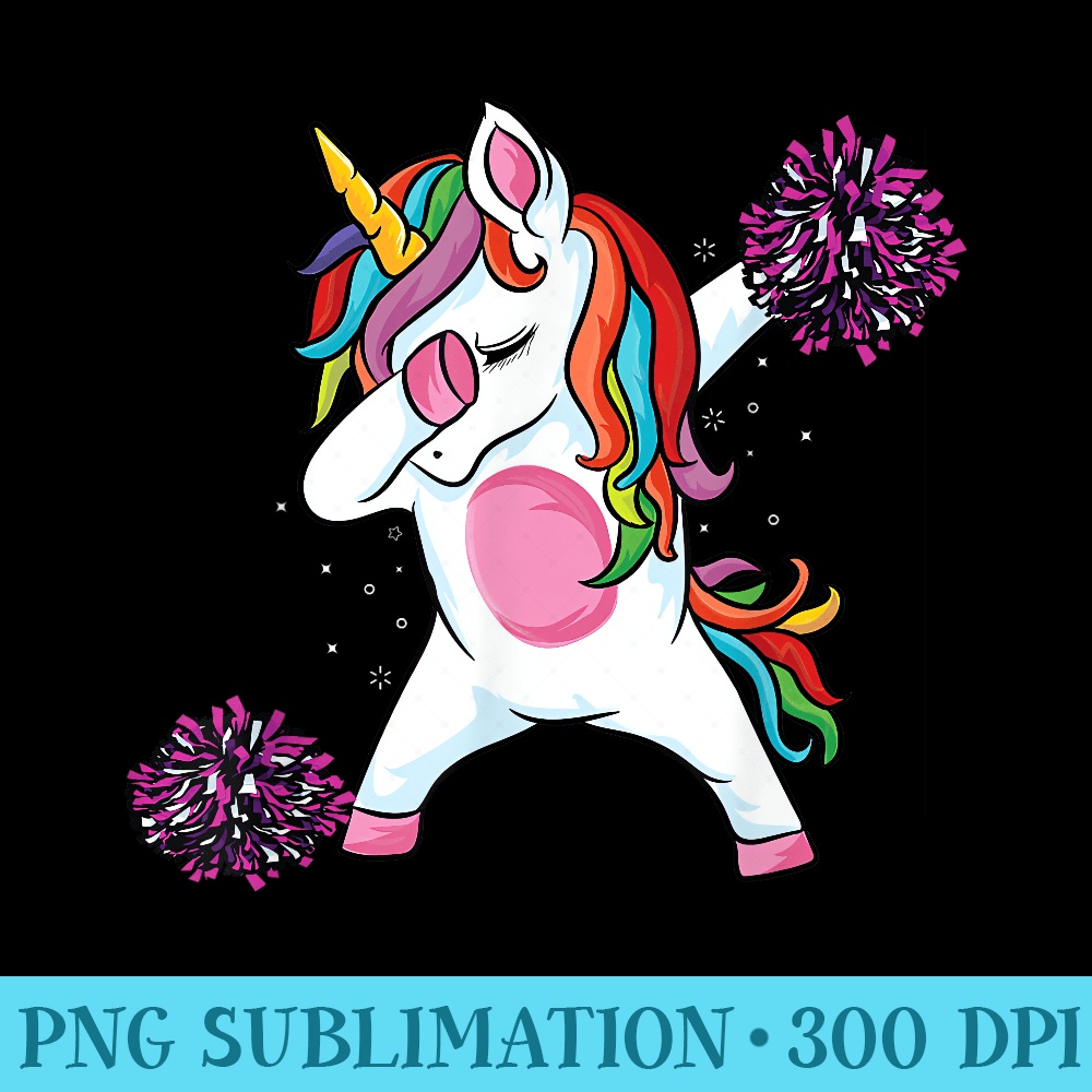 Magical dabbing unicorn cheer cute unicorn Cheerleading - PNG Download Source - Unleash Your Inner Rebellion