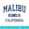 Malibu California CA Vintage Athletic Sports Design - Printable PNG Images - Capture Imagination with Every Detail