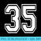 Number 35 T Sports Player Number BACK Of Only - High Quality PNG Download - Perfect for Sublimation Art