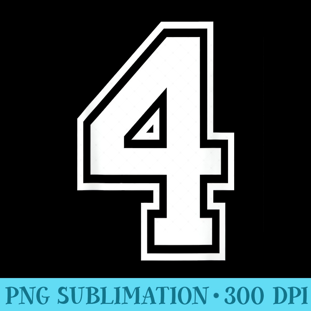 Number 4 Sports Player Number BACK of - Sublimation images PNG download - Boost Your Success with this Inspirational PNG Download