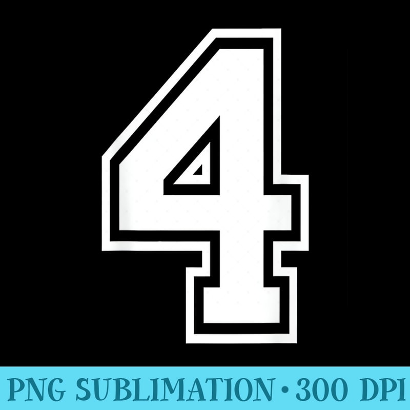 Number 4 Sports Player Number BACK of - Sublimation images PNG download - Boost Your Success with this Inspirational PNG Download