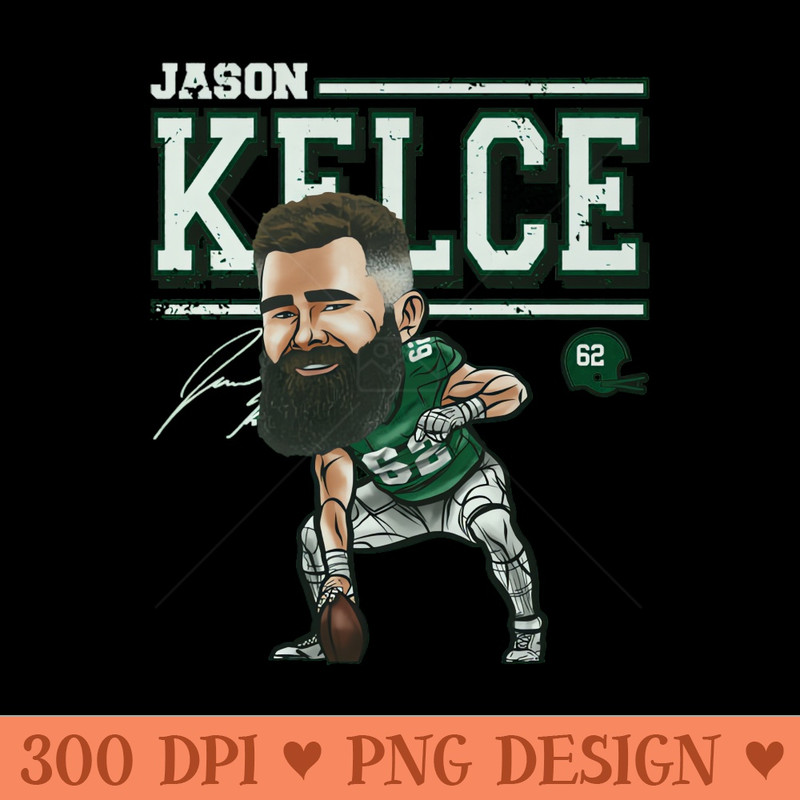 Jason Kelce Cartoon - Download High Resolution PNG - Bring Your Designs to Life