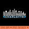 Carolina Football Team All Time Legends, Charlotte City Skyline - Transparent PNG File - Versatile And Customizable Designs