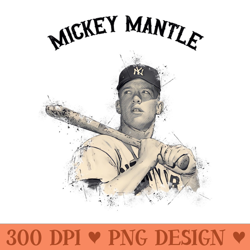 Mickey Mantle - High Quality PNG Artwork - Instant Access To Downloadable Files