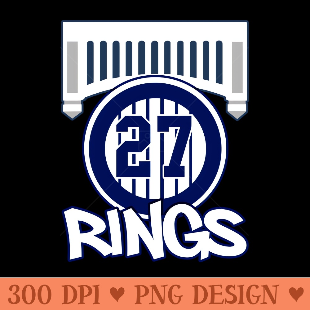 Yankees 27 Rings - PNG Design Resource - Perfect for Sublimation Mastery