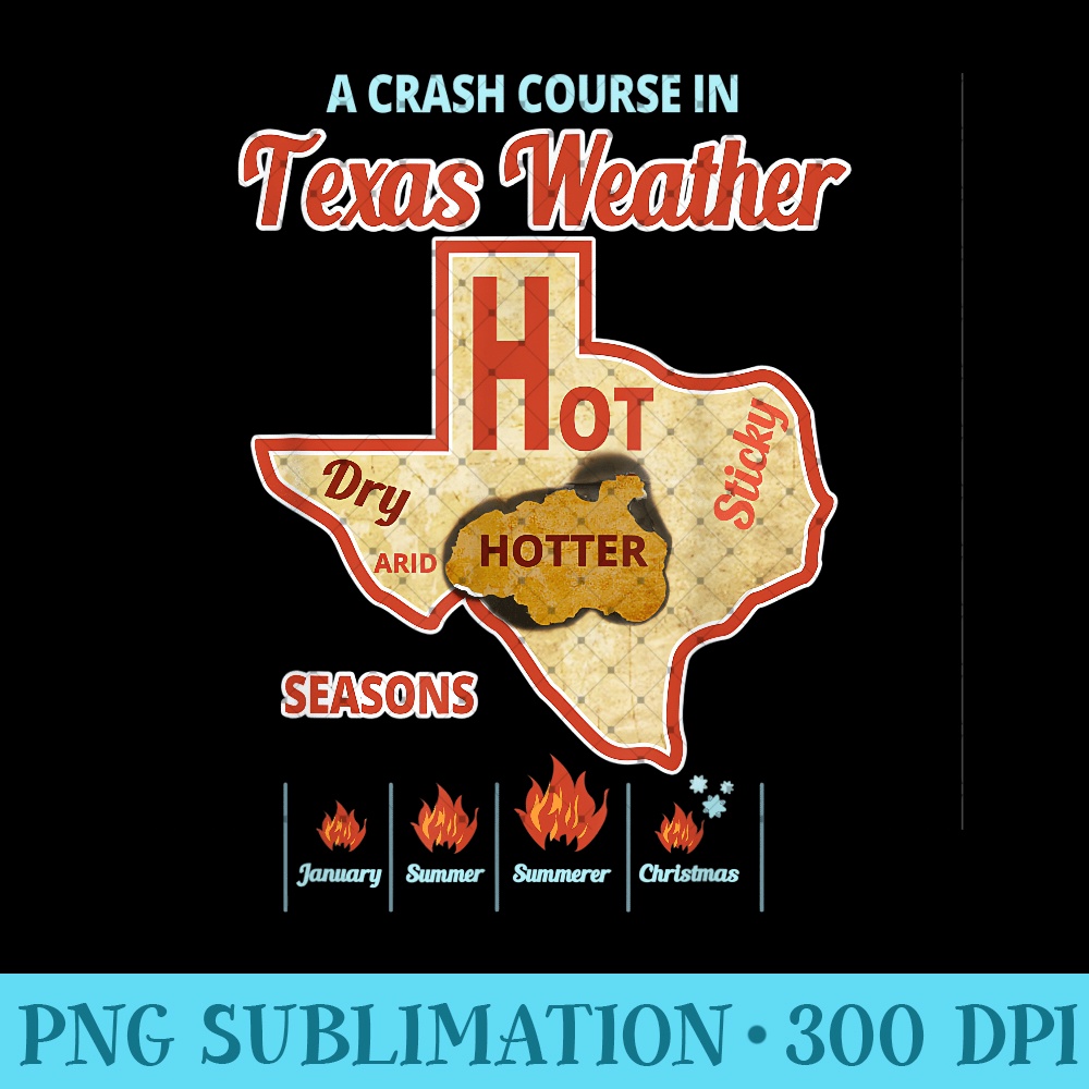 Texas Weather Summer Heat Wave - High Quality PNG Files - Perfect for Personalization