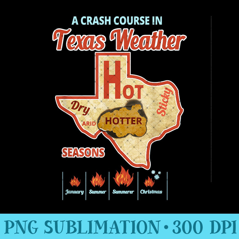 Texas Weather Summer Heat Wave - High Quality PNG Files - Perfect for Personalization