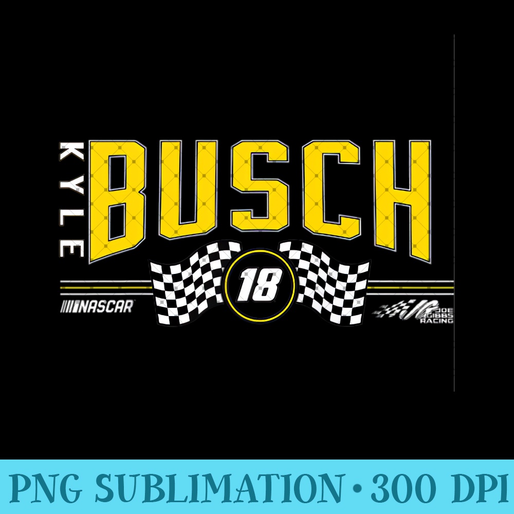 NASCAR - Kyle Busch - Racing Flags Raglan Baseball - Exclusive PNG designs - Boost Your Success with this Inspirational PNG Download
