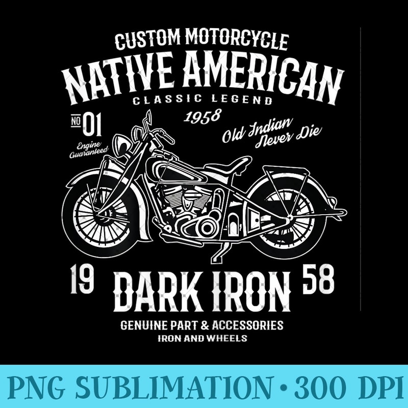 Native American Classic Motorcycle Biker - Sublimation PNG Designs - Capture Imagination with Every Detail
