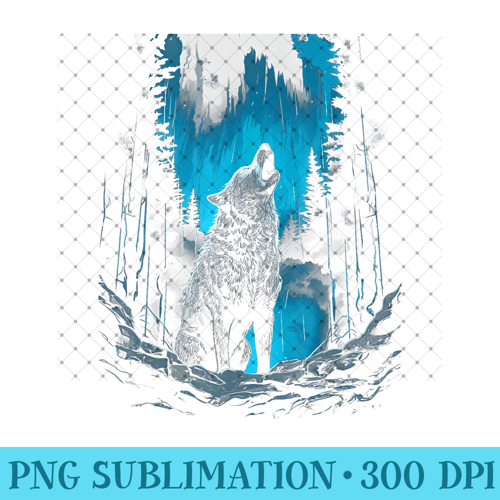 Wolf  Cool Native American Wolf Spirit Vintage Nature #23 - High Resolution PNG Designs - Create with Confidence