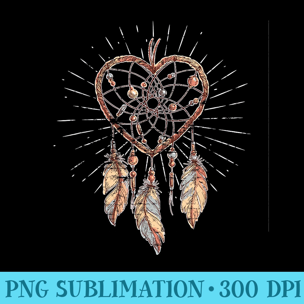 Native Pride Indian Valentines Day Dreamcatcher - Unique Sublimation PNG Download - High Resolution And Print-Ready Designs