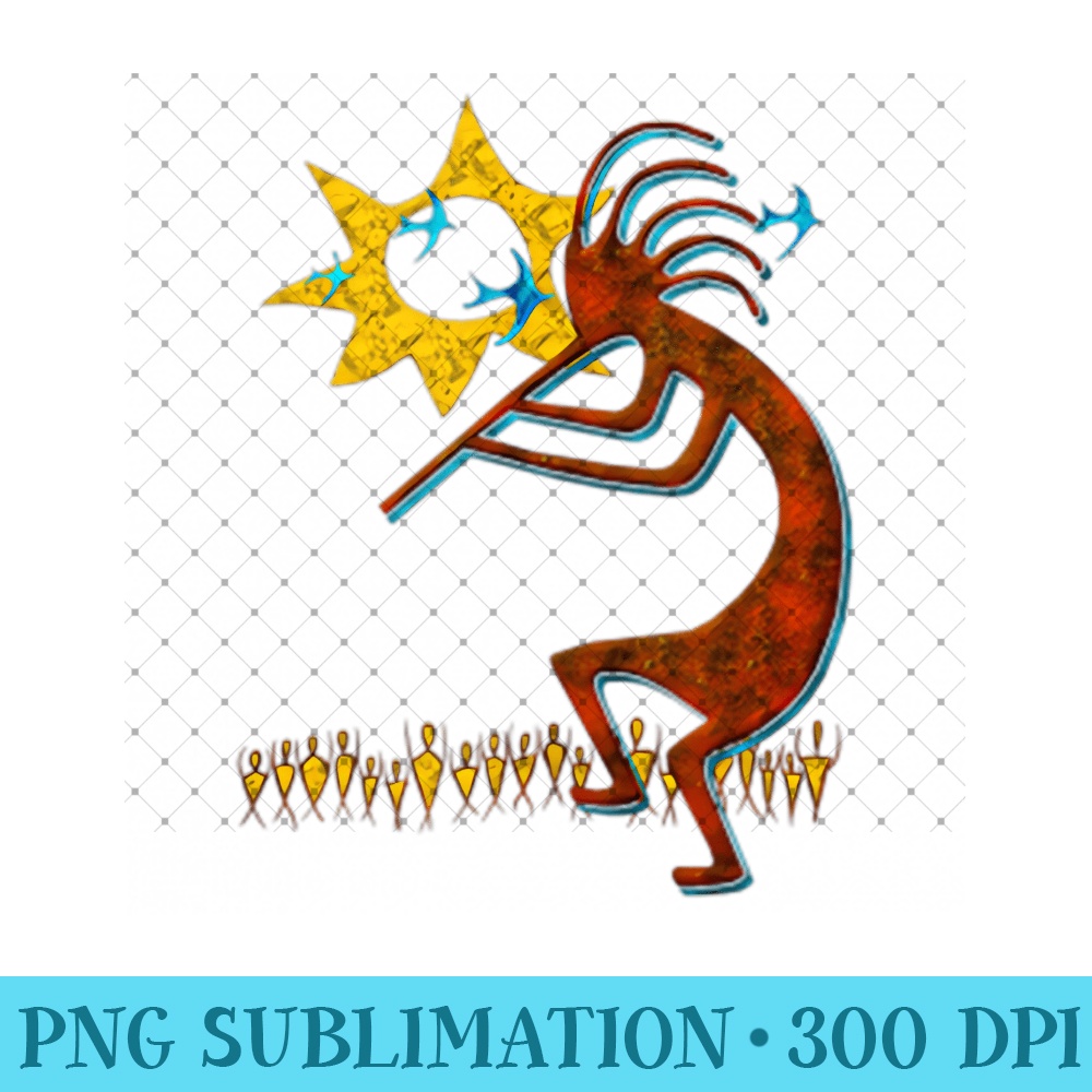 Kokopelli Concert Cool Fashion Native American - Exclusive PNG designs - Unique And Exclusive Designs